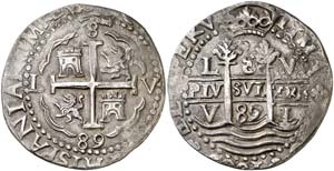 1689. Carlos II. Lima. V. 8 reales. (Cal. ... 