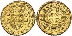 1700. Carlos II. Sevilla. M. 2 escudos. ... 