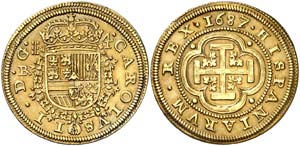 1687/3. Carlos II. Segovia. . 4 escudos. ... 