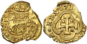 1713. Felipe V. Madrid. J. 2 escudos. (Cal. ... 