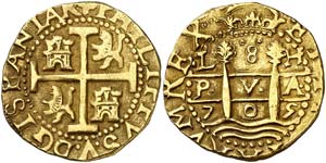 1705. Felipe V. Lima. H. 8 escudos. (Cal. ... 
