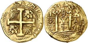 1735/4. Felipe V. Lima. N. 8 escudos. (Cal. ... 