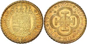 1729. Felipe V. Sevilla. P. 8 escudos. (Cal. ... 