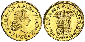 1756. Fernando VI. Madrid. JB. 1/2 escudo. ... 