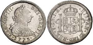 1773. Carlos III. Potosí. JR. 2 reales. ... 