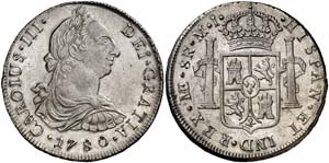 1780. Carlos III. Lima. MI. 8 reales. (Cal. ... 