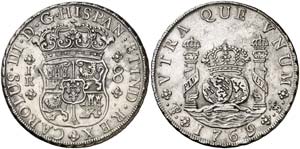 1769. Carlos III. Potosí. JR. 8 reales. ... 