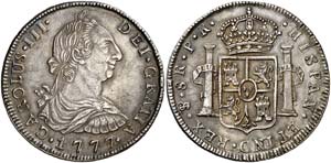 1777. Carlos III. Potosí. PR. 8 reales. ... 