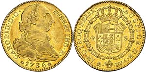 1786. Carlos III. Madrid. DV. 4 escudos. ... 