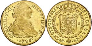 1788. Carlos III. Lima. IJ. 8 escudos. (Cal. ... 
