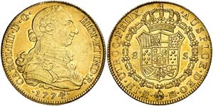 1774/3. Carlos III. Madrid. PJ. 8 escudos. ... 