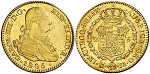 1805. Carlos IV. Madrid. FA. 2 escudos. ... 