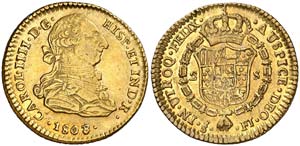 1808/7. Carlos IV. Santiago. FJ. 2 escudos. ... 
