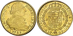 1789. Carlos IV. Popayán. SF. 8 escudos. ... 