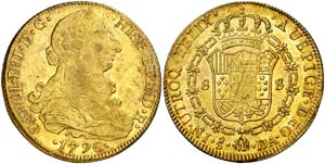 1796. Carlos IV. Santiago. DA. 8 escudos. ... 