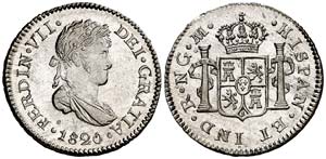 1820. Fernando VII. Guatemala. 1/2 real. ... 