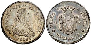 1808. Fernando VII. Guatemala. Medalla de ... 