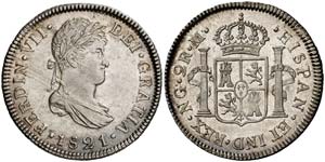 1821. Fernando VII. Guatemala. M. 2 reales. ... 