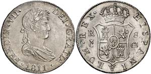 1811. Fernando VII. Cádiz. CI/IC. 8 reales. ... 