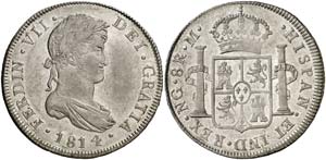 1814. Fernando VII. Guatemala. M. 8 reales. ... 