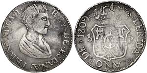 1809. Fernando VII. Lleida. 5 pesetas. (Cal. ... 