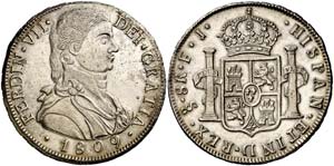 1809. Fernando VII. Santiago. FJ. 8 reales. ... 
