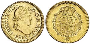 1818. Fernando VII. Lima. JP. 1/2 escudo. ... 
