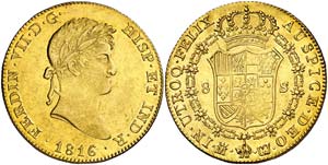 1816/5. Fernando VII. Madrid. GJ. 8 escudos. ... 