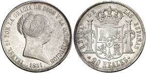 1851. Isabel II. Madrid. 20 reales. (Cal. ... 