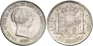 1852. Isabel II. Madrid. 20 reales. (Cal. ... 