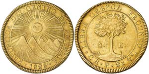1828. Costa Rica. F. 8 escudos. (Cal.Onza ... 