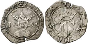 1592. Felipe II. Valencia. 4 rals (dobló de ... 