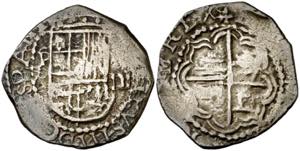 s/d. Felipe III. Potosí. R. 2 reales. (AC. ... 