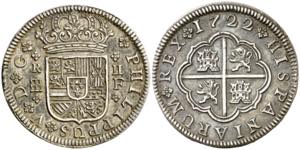 1722. Felipe V. Segovia. F. 2 reales. (AC. ... 