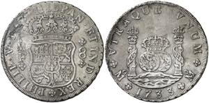 1733. Felipe V. México. MF. 8 reales. (AC. ... 