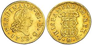 1759. Fernando VI. Madrid. JB. 1/2 escudo. ... 