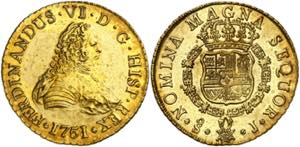 1751. Fernando VI. Santiago. J. 8 escudos. ... 