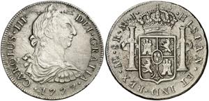 1777. Carlos III. Lima. MJ. 8 reales. (AC. ... 