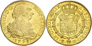 1773. Carlos III. Madrid. PJ. 8 escudos. ... 