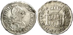 1797. Carlos IV. Santiago. DA. 1/2 real. ... 