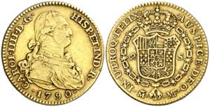 1790. Carlos IV. Madrid. MF. 2 escudos. (AC. ... 