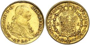 1798. Carlos IV. Madrid. MF. 2 escudos. (AC. ... 