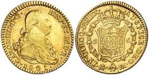 1801. Carlos IV. Madrid. FA/MF. 2 escudos. ... 