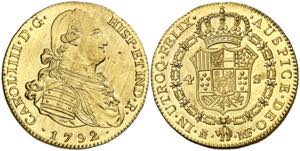 1792. Carlos IV. Madrid. MF. 4 escudos. (AC. ... 