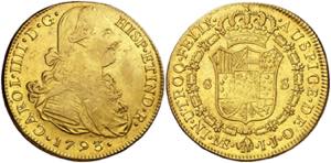 1793. Carlos IV. Lima. IJ. 8 escudos. (AC. ... 
