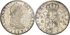 1823/18. Fernando VII. Madrid. AJ. 8 reales. ... 