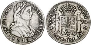 1811. Fernando VII. Santiago. FJ. 8 reales. ... 