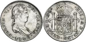 1820. Fernando VII. Zacatecas. RG. 8 reales. ... 