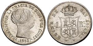 1852. Isabel II. Madrid. 1 real. (AC. 302). ... 