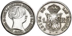 1852. Isabel II. Sevilla. 1 real. (Barrera ... 
